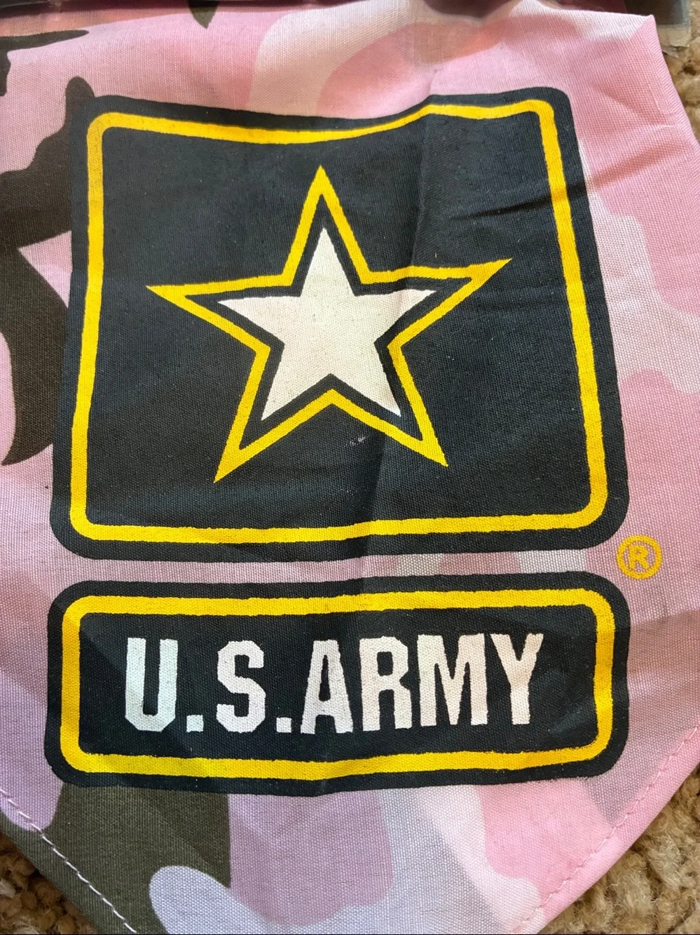 U.S. Army Pink Camouflage Dog Bandana with Star Emblem
